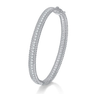 Stellar Glow S925 Silver Moissanite Bangle