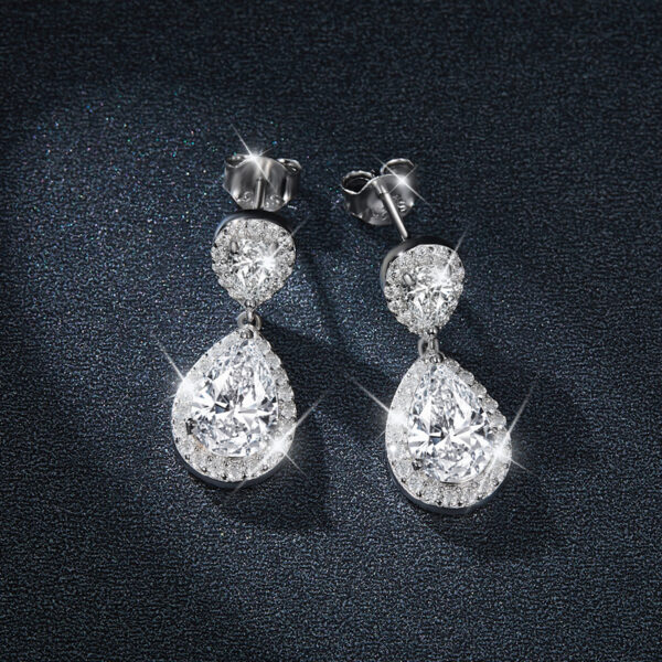 Luxury Teardrop Moissanite 925 Silver Earrings (Double Certified) - Image 2