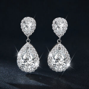 Luxury Teardrop Moissanite 925 Silver Earrings (Double Certified)
