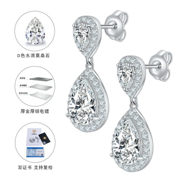 Luxury Teardrop Moissanite 925 Silver Earrings (Double Certified) - Image 3
