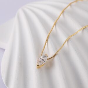 Sparkling Moissanite 18K Gold - Plated S925 Silver Pendant Necklace