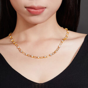 Fashionable Link - Style S925 Silver Moissanite Necklace (0.3 - 2 Carats)