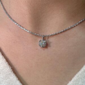 Sparkling Sterling Silver Moissanite Pendant Necklace (with Dual Certifications)