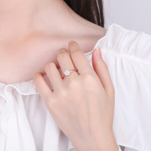 Twisted Band Moissanite Solitaire Ring