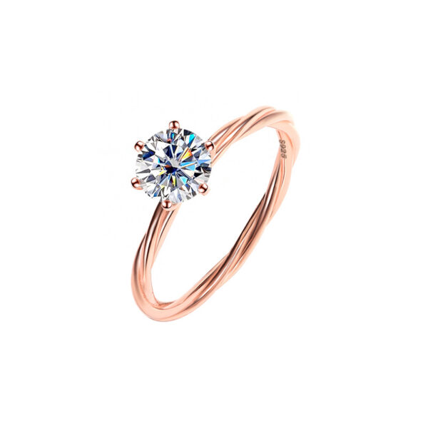 Twisted Band Moissanite Solitaire Ring - Image 7