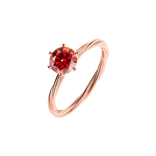 Twisted Band Moissanite Solitaire Ring - Image 6