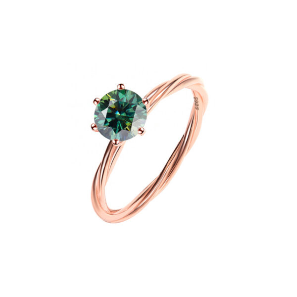 Twisted Band Moissanite Solitaire Ring - Image 4