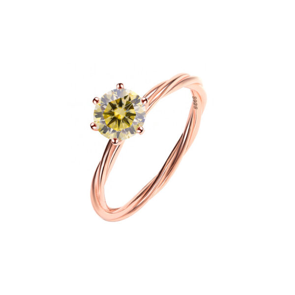 Twisted Band Moissanite Solitaire Ring - Image 2