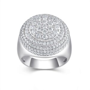 Luxurious S925 Sterling Silver Plated 18K Gold Moissanite Cluster Ring