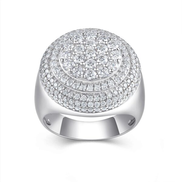 Luxurious S925 Sterling Silver Plated 18K Gold Moissanite Cluster Ring